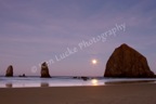 Moonset Over Haystack